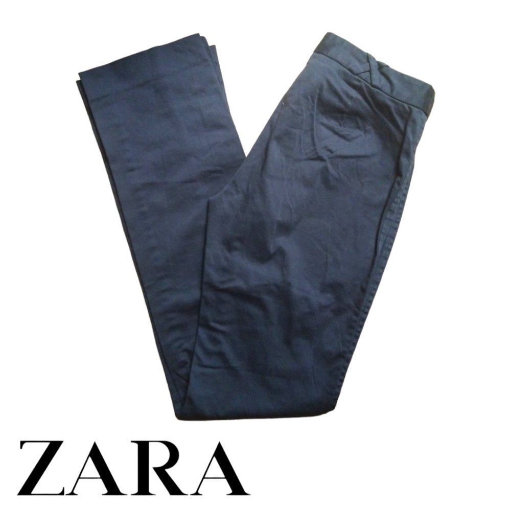 ZARA stretch cotton slit bottom work style dress pant size 6 in new like - Picture 1 of 6